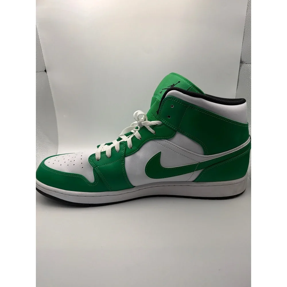 Jordan 1 Mid Lucky Green White Black DQ8426-301 Mens SIZE 18